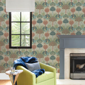 Mandeville Pastel Tropical Paradise Wallpaper by Scott Living