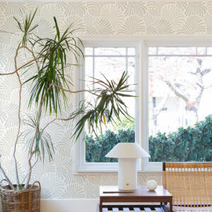 Trousdale Neutral Fanning Flora Wallpaper by Scott Living