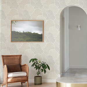 Trousdale Neutral Fanning Flora Wallpaper by Scott Living