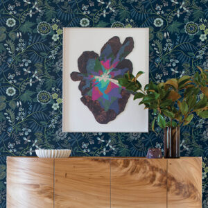 Marilyn Dark Blue Floral Trail Wallpaper by Scott Living