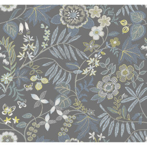 Marilyn Light Grey Floral Trail Wallpaper by Scott Living