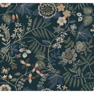 Marilyn Sea Green Floral Trail Wallpaper by Scott Living