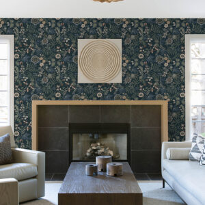 Marilyn Sea Green Floral Trail Wallpaper by Scott Living