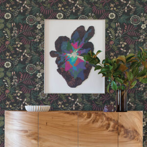 Marilyn Black Floral Trail Wallpaper by Scott Living