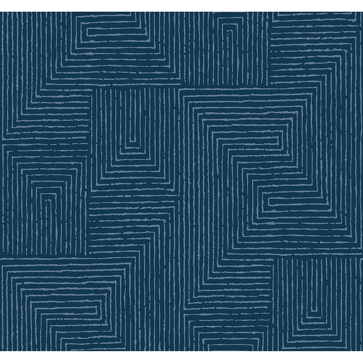 Mortenson Navy Geometric Wallpaper by Scott Living