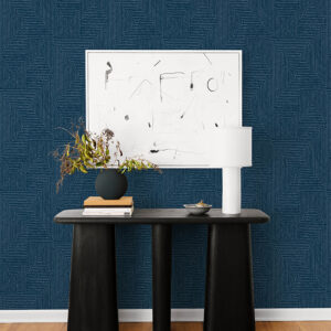 Mortenson Navy Geometric Wallpaper by Scott Living