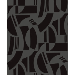 Carter Black Geometric Flock Wallpaper by Scott Living