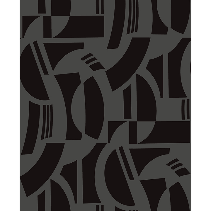 Carter Black Geometric Flock Wallpaper by Scott Living