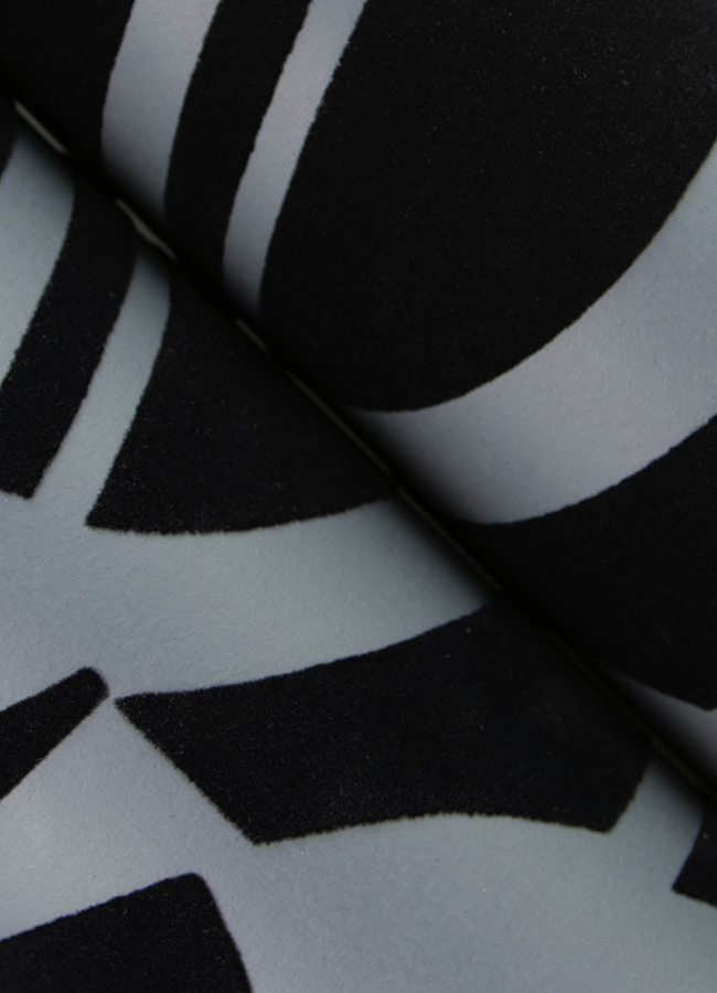 Carter Black Geometric Flock Wallpaper by Scott Living - Image 3