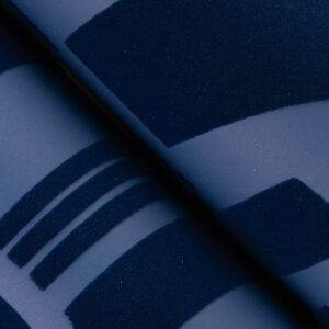 Carter Indigo Geometric Flock Wallpaper by Scott Living