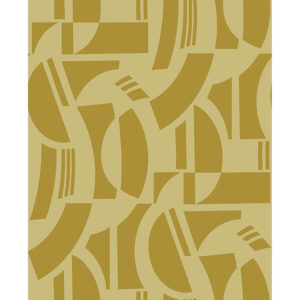 Carter Gold Geometric Flock Wallpaper by Scott Living