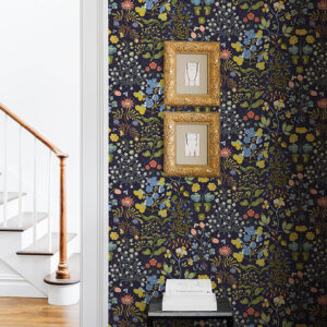 Groh Dark Blue Floral Wallpaper