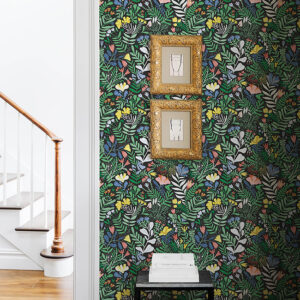 Brittsommar Black Woodland Floral Wallpaper