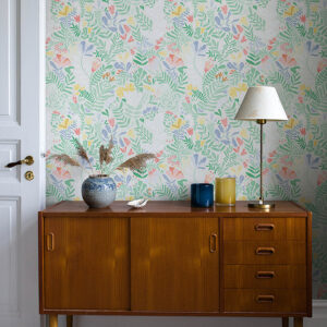 Brittsommar Light Green Woodland Floral Wallpaper