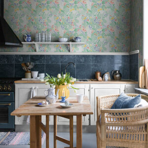 Brittsommar Light Green Woodland Floral Wallpaper