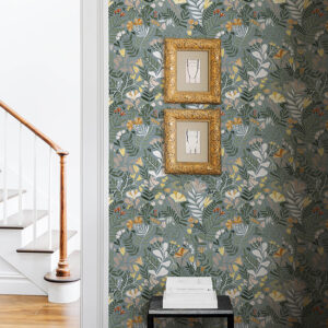 Brittsommar Slate Woodland Floral Wallpaper