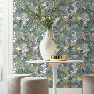 Brittsommar Slate Woodland Floral Wallpaper