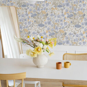 Hava Light Blue Meadow Flowers Wallpaper