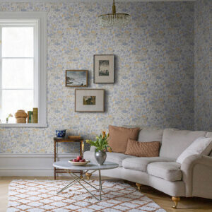 Hava Light Blue Meadow Flowers Wallpaper