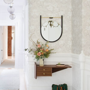 Lisa Grey Floral Damask Wallpaper