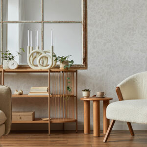 Turi Light Grey Twining Vines Wallpaper