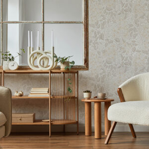 Turi Khaki Twining Vines Wallpaper