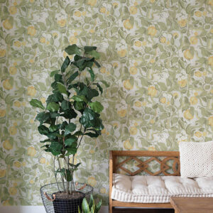 Kort Sage Fruit and Floral Wallpaper
