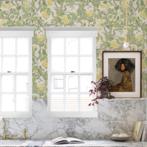 Kort Yellow Fruit and Floral Wallpaper