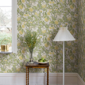 Kort Yellow Fruit and Floral Wallpaper