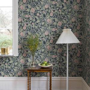 Kort Dark Blue Fruit and Floral Wallpaper