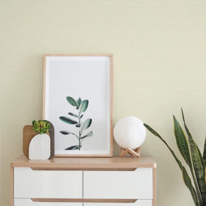 Agave Yellow Faux Grasscloth Wallpaper