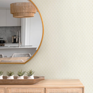 Trevor Khaki Leaf Trellis Wallpaper