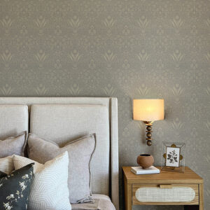 Mara Grey Tulip Ogee Wallpaper