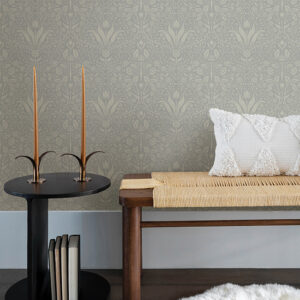 Mara Grey Tulip Ogee Wallpaper