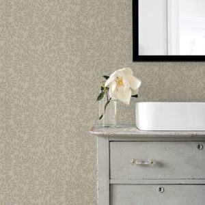 Lindlöv Taupe Leafy Vines Wallpaper