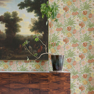 Cecilia Chartreuse Tulip and Daffodil Wallpaper