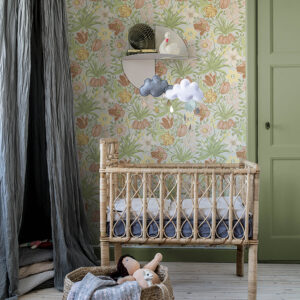 Cecilia Chartreuse Tulip and Daffodil Wallpaper