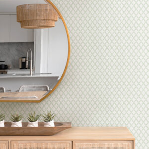Trevor Sage Leaf Trellis Wallpaper