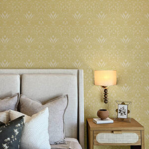 Mara Yellow Tulip Ogee Wallpaper