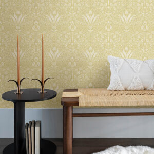 Mara Yellow Tulip Ogee Wallpaper