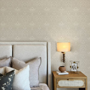 Mara Beige Tulip Ogee Wallpaper