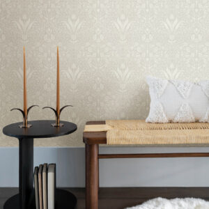 Mara Beige Tulip Ogee Wallpaper