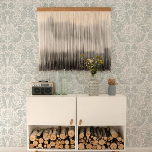 Nestle Light Grey Bird Block Print Wallpaper