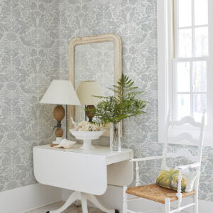 Nestle Light Grey Bird Block Print Wallpaper