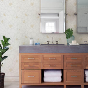 Gardena White Embroidered Floral Wallpaper