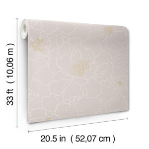 Gardena Lavender Embroidered Floral Wallpaper