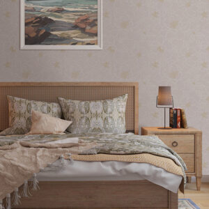 Gardena Lavender Embroidered Floral Wallpaper