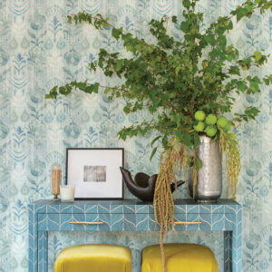 Pavord Green Floral Shibori Wallpaper