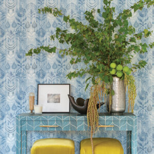 Pavord Blue Floral Shibori Wallpaper