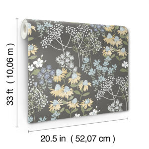 Cultivate Grey Springtime Blooms Wallpaper